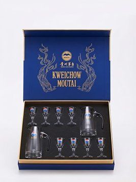 Великий подарунковий набір Kweichow Moutai, синьо-золотий, 10 предметів 205 фото